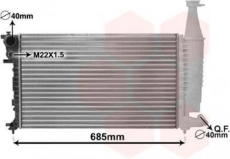 Радиатор охлаждения двигателя 09002140 Van Wezel фото 1