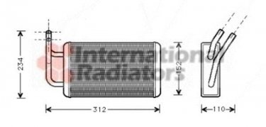 Купить 18006215 Van Wezel Радиатор печки Транзит 5 (2.0, 2.5)
