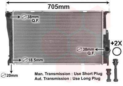 Купить 06002293 Van Wezel Радиатор охлаждения двигателя БМВ Е90 (Е90, Е91, Е92, Е93) (2.0, 3.0)