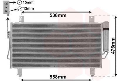 Купить 32005252 Van Wezel Радиатор кондиционера Аутленер 3 (2.0, 2.3, 2.4)