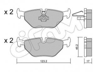 Купить 822-261-0 CIFAM Тормозные колодки задние BMW E46 подготовлено для датчика износа колодок