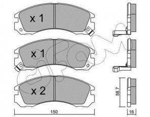Купити 822-134-0 CIFAM Гальмівні колодки передні Outlander (1, 2, 3) (2.0, 2.2, 2.3, 2.4, 3.0) с звуковым предупреждением износа