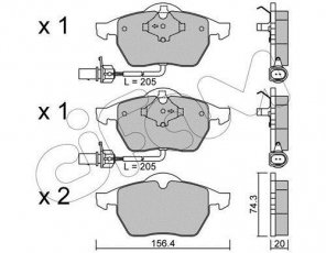 Купити 822-181-3 CIFAM Гальмівні колодки передні Ауді А6 С5 (1.8, 1.9, 2.5, 2.8) з датчиком зносу