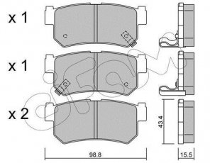 Купити 822-519-0 CIFAM Гальмівні колодки задні Rexton с звуковым предупреждением износа
