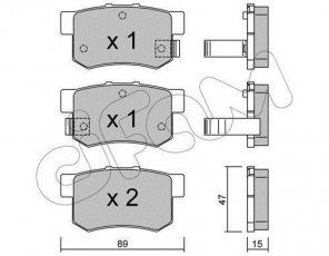 Купить 822-173-0 CIFAM Тормозные колодки задние Prelude (2.0, 2.2, 2.3) с звуковым предупреждением износа