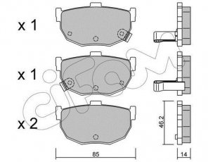 Купити 822-362-0 CIFAM Гальмівні колодки задні Cerato (1.5, 1.6, 1.8, 2.0) с звуковым предупреждением износа