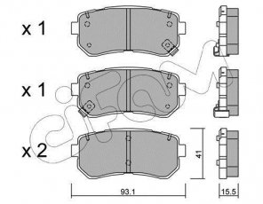 Купити 822-725-0 CIFAM Гальмівні колодки задні Kia Rio (1.4, 1.5, 1.6) с звуковым предупреждением износа