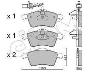 Купить 822-263-1 CIFAM Тормозные колодки передние Транспортер Т4 (1.9, 2.4, 2.5) с датчиком износа