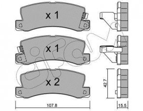 Купити 822-161-0 CIFAM Гальмівні колодки задні Avensis T22 (1.6, 1.8, 2.0) с звуковым предупреждением износа