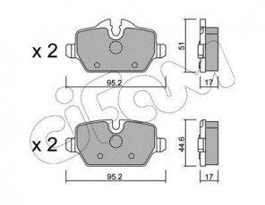 Купить 822-641-0 CIFAM Тормозные колодки задние BMW E87 (1.6, 2.0) подготовлено для датчика износа колодок