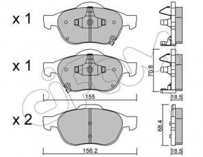 Купити 822-448-0 CIFAM Гальмівні колодки передні Avensis T22 (1.6, 1.8, 2.0) с звуковым предупреждением износа