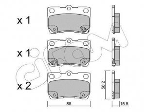 Купити 822-761-0 CIFAM Гальмівні колодки задні Лексус ЖС (3.0, 3.5, 4.3) с звуковым предупреждением износа