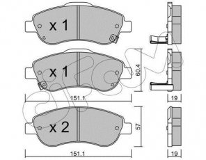 Купить 822-789-0 CIFAM Тормозные колодки передние Хонда СРВ (1.6, 2.0, 2.2, 2.4) с звуковым предупреждением износа