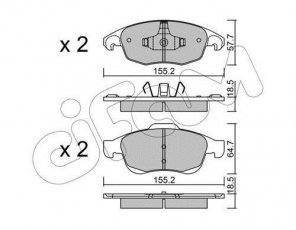 Купити 822-800-0 CIFAM Гальмівні колодки передні Citroen C4 Picasso (1.2, 1.6, 1.7) без датчика зносу