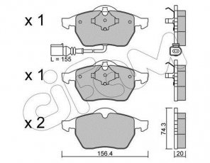 Купити 822-181-4 CIFAM Гальмівні колодки передні Audi A3 (1.8, 1.9) з датчиком зносу
