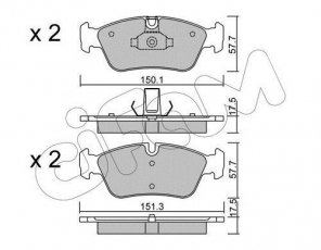 Купить 822-260-0 CIFAM Тормозные колодки передние BMW E46 (2.0, 2.2, 2.5, 2.8) подготовлено для датчика износа колодок