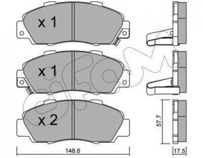 Купить 822-298-0 CIFAM Тормозные колодки передние Хонда СРВ (2.0, 2.0 16V, 2.0 16V 4WD) с звуковым предупреждением износа