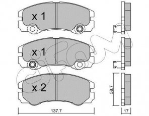 Купить 822-357-1 CIFAM Тормозные колодки передние Фронтера (2.2 DTI, 2.2 i, 3.2 i) подготовлено для датчика износа колодок