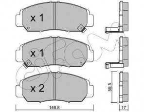 Купити 822-462-0 CIFAM Гальмівні колодки передні Легенда (3.5, 3.5 V6 4WD, 3.5 i 24V) с звуковым предупреждением износа