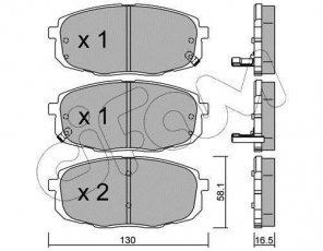 Купить 822-513-0 CIFAM Тормозные колодки передние Киа Сид (1.4, 1.6, 2.0) с звуковым предупреждением износа