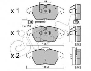 Купити 822-548-0 CIFAM Гальмівні колодки передні Audi A1 (1.4, 1.6, 2.0) з датчиком зносу