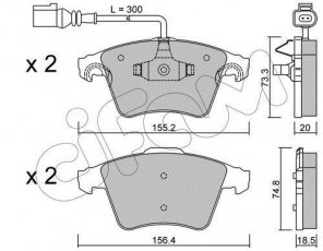 Купить 822-552-2 CIFAM Тормозные колодки передние Туарег 2.5 R5 TDI с датчиком износа
