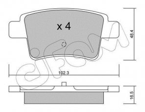 Купить 822-801-0 CIFAM Тормозные колодки задние Citroen C4 Picasso (1.6, 1.7, 2.0) без датчика износа