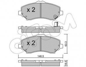 Купить 822-862-1 CIFAM Тормозные колодки передние Вояджер Гранд (2.8, 3.3, 3.6, 3.8) с звуковым предупреждением износа