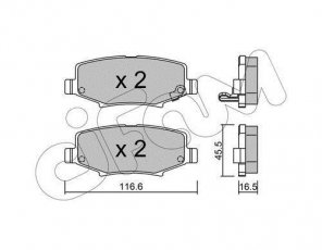 Купить 822-863-0 CIFAM Тормозные колодки задние Вранглер (2.8 CRD, 3.6 V6, 3.8) с звуковым предупреждением износа