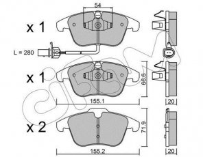 Купить 822-675-2 CIFAM Тормозные колодки передние Audi A3 1.2 TFSI с датчиком износа