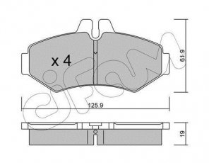 Купити 822-572-0 CIFAM Гальмівні колодки задні Volkswagen LT 46 (2.3, 2.5, 2.8) подготовлено для датчика износа колодок
