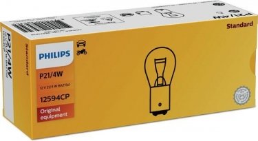 Купить 12594CP PHILIPS - Лампа накаливания P21/4W12V 21/4W BAZ15d (производство)