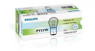 Купить 12496LLECOCP PHILIPS - Лампа накаливания PY21W 12V 21W BAU15s LongerLife EcoVision (производство)