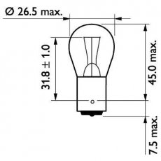 Лампа накаливания, фонарь указателя поворота, Лампа накаливания, фонарь сигнала 13498B2 PHILIPS фото 3