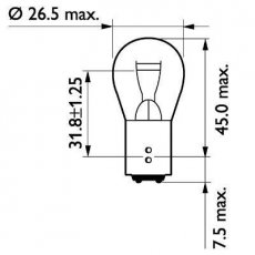 Лампа накаливания, фонарь указателя поворота, Лампа накаливания, фонарь сигнала 13499B2 PHILIPS фото 3