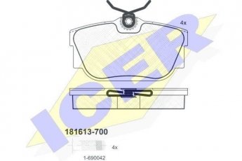 Купити 181613-700 ICER Гальмівні колодки задні Transporter T4 (1.9, 2.0, 2.4, 2.5, 2.8) 
