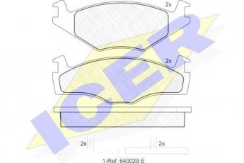 Купити 180460 ICER Гальмівні колодки передні Passat (B2, B3, B4) (1.3, 1.6, 1.8) 