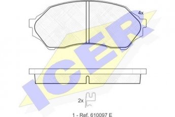 Купить 181309 ICER Тормозные колодки передние Mazda 323 BJ (1.4, 1.4 16V, 1.5 16V) с датчиком износа