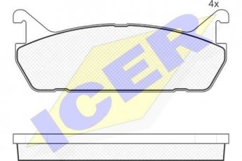 Купити 181186 ICER Гальмівні колодки задні Mazda 323 BG (1.6, 1.8) 