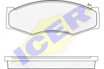 Купить 140526 ICER Тормозные колодки передние Лаурель (2.0 GL, 2.4, 2.8 D) 