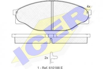 Купити 141010 ICER Гальмівні колодки передні Хайлюкс (2.4, 2.5, 2.8) з датчиком зносу