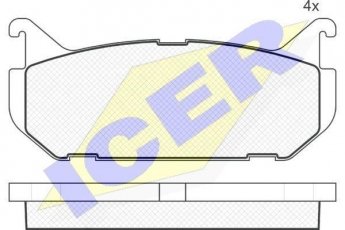 Купити 181110 ICER Гальмівні колодки задні Mazda 626 (1.8, 2.0, 2.5) 