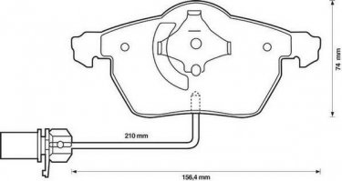 Купить 573037JC JURID Тормозные колодки передние Audi A4 (B5, B6, B7) с датчиком износа