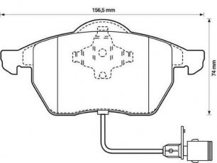 Купить 571512J JURID Тормозные колодки передние Audi 100 с датчиком износа