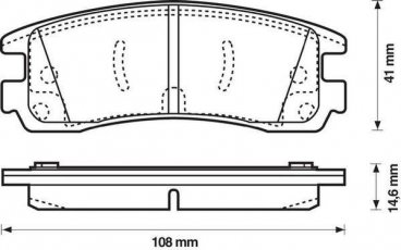Купити 573062J JURID Гальмівні колодки задні Impala (3.4 V6, 3.8, 3.8 V6) с звуковым предупреждением износа