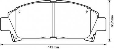 Купити 572357J JURID Гальмівні колодки передні Avensis T22 (1.6, 1.8, 2.0) с звуковым предупреждением износа