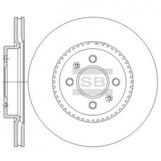 Купить SD2043 Hi-Q (SANGSIN) Тормозные диски Kia Rio (1.1, 1.2, 1.4)