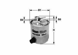 Купити DN2722 CLEAN Filters Паливний фільтр (без винта спуска воды) Qashqai (1.5 dCi, 2.0 dCi)
