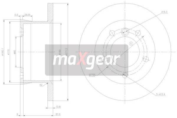 Купити 19-0794 Maxgear Гальмівні диски Спрінтер 903 (0.0, 2.1, 2.3, 2.7, 2.9)