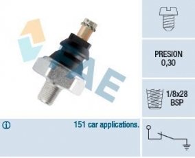 Купити 10610 FAE Датчик тиску масла Ігніс (1.3, 1.3 4WD)